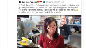 Susanna Indrayani, pedagang sembako di Teluk Gong Jakarta Utara/twitter @arjuno_ireng01