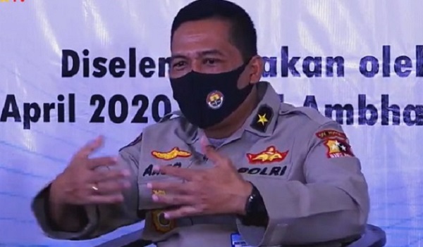Karo Penmas Divhumas Polri Brigjen Pol. Raden Prabowo Argo Yuwono saat menjadi narasumber Focus Group Discussion (FGD) Webiner Series, Rabu (22/4/2020)/ist