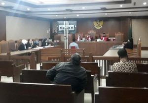 Sidang perkara dugaan tindak pidana perbankan dengan terdakwa Ningsih Suciati di PN Jakarta Pusat, Rabu (8/7/2020)/foto:ist