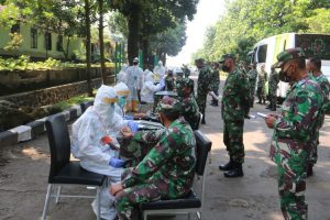 Pasien terkonfirmasi positif Covid-19 yang berasal dari klaster Sekolah Calon Perwira (Secapa) Angkatan Darat (AD) Bandung, Jawa Barat. (Foto:TNI AD)