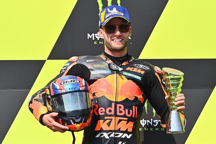 Brad Binder dari tim Red Bull KTM Factory.(AFP/JOE KLAMAR)