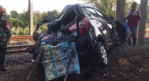 Kecelakaan di perlintasan kereta Tanah Kusir -:Foto: Ist