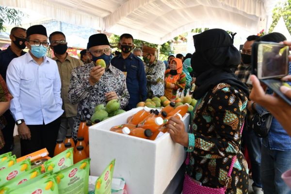 Menkop UKM Teten Masduki membuka Gelar Produk UMKM dalam rangka menyambut Haul ke-137 Habib Umar bin Toha bin Yahya, di Indramayu, Jawa Barat, Kamis (10/9) - Foto: dok.Menkop UKM
