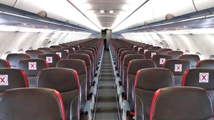 Formasi tempat duduk pembatasan penumpang dalam kabin pesawat - Foto: Istimew
