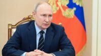 Presiden Ukraina Vladimir Putin akan hadiri BRICS secara virtual. (AFP/ALEXEY BABUSHKIN)