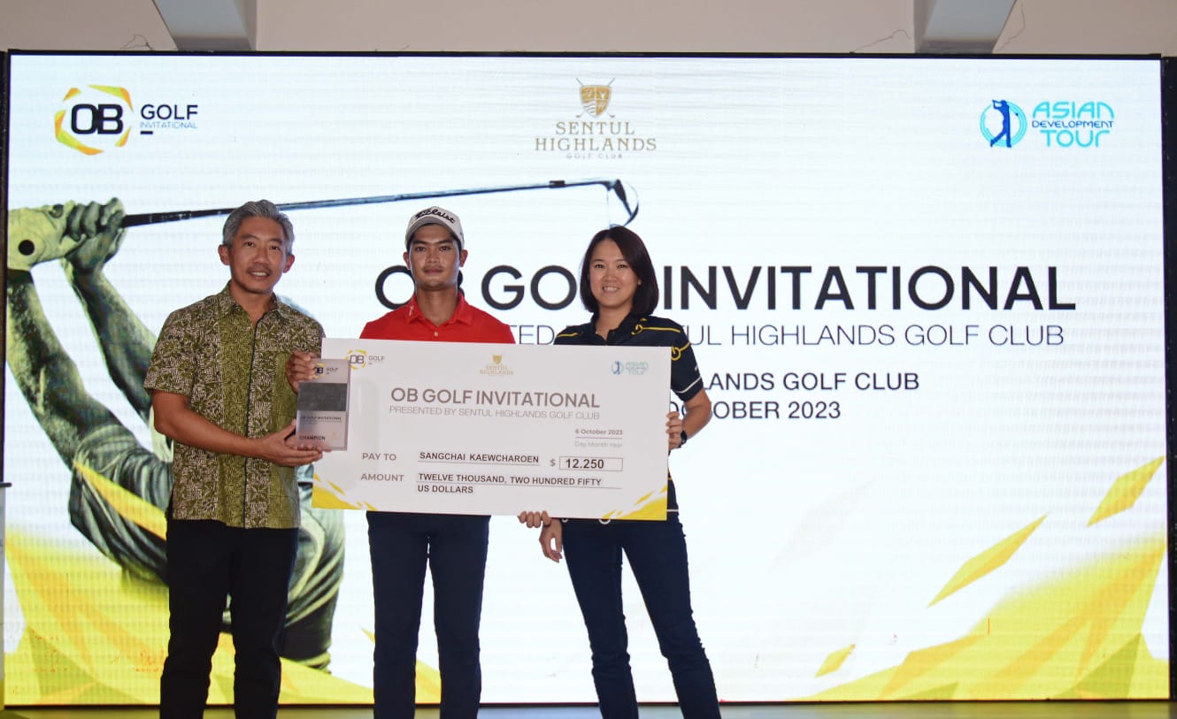 Pegolf Thailand Sangchai Kaewcharoen akhirnya memenangi OB Golf Invitational presented by Sentul Highlands dengan dramatis. Foto/ob golf